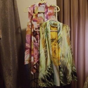 Susan Graver Sheer floral Vests 2 for 1